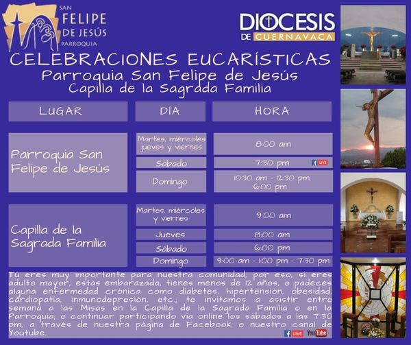 Horario de Misas en Cuernavaca, Morelos 2023 • UachateC